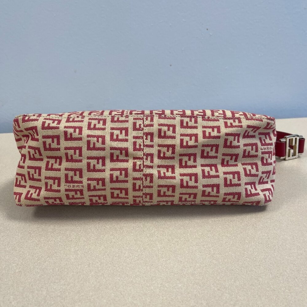 Fendi Vintage Zucchino Baguette Shoulder Bag - Red - Preowned - Picture 3 of 11